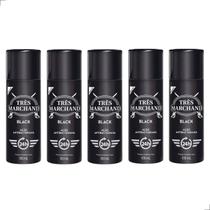 Kit 4 Und Desodorante Spray Três Marchand Black 100ml