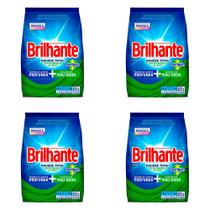 Kit 4 Und Detergente Brilhante Pó Higiene Total 800g