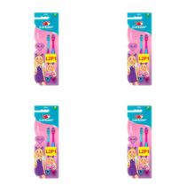 Kit 4 Und Escova Dental Condor Barbie Kids Macia 5 Anos Leve 2 Pague 1