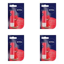 Kit 4 Und Hidratante Labial Nivea Lip Care Melancia 4,8g