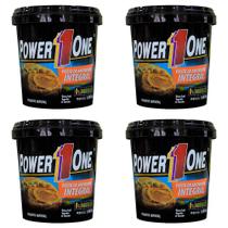 Kit 4 Und Pasta Amendoim Power 1 One Tradicional 0% Açúcar 1,05kg - Power1One