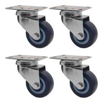 Kit 4 Und Rodízio Giratório Ajax Cinza com Base 2Pol. - Alta Resistência e Versatilidade