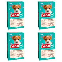 Kit 4 Und Sabonete Sanol Dog Filhotes Complexo Restaurador 90g