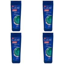 Kit 4 Und Shampoo Clear Anticaspa 2 Em 1 Limpeza Diária 400ml