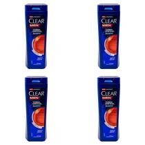 Kit 4 Und Shampoo Clear Anticaspa Queda Control 200ml