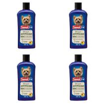 Kit 4 Und Shampoo Sanol Antipulga Dog 500ml - Sanol Dog