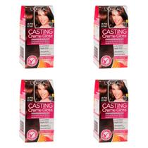 Kit 4 Und Tintura L'oréal Casting Creme Gloss 500 Castanho Claro 40ml