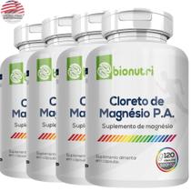 kIt 4 Uni Cloreto de Magnesio PA 500MG Puro Premium 480 Cáps Desempenho Fisico