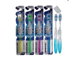 Kit 4 Unid Escovas de Dentes Adulto Navy Fresh Confortável Macia