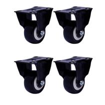 Kit 4 unid - rodízio preto 210 fixo c/pl 72x52roda bp (6049) Kit 4 unid - rodízio preto 210 fixo c/pl 72x52roda bp (6049)