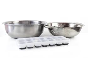 Kit 4 Unidade pegador De Gelo/Tigela/Escorredor/Forminha P/ Gelo