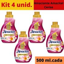 kit 4 unidades Amaciante Amacitel Concentrado Cerise 500ml