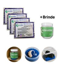 KIT 4 UNIDADES + BRINDE - Silica Azul Refil para Desumidificador de Aparelho Auditivo (INDAVIDAS) - Sachê 30 g