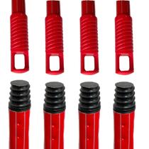 Kit 4 Unidades Cabo de Vassoura Rodo 120cm Condor Metálico Plastificado Com Encaixe de Rosca E Alça Para Pendurar Kit 4 Unidades Cabo de Vassoura Rodo 120cm Condor Metálico Plastificado Com Encaixe de Rosca E Alça Para Pendurar