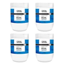 Kit 4 Unidades Creme De Massagem Corporal Neutro 650g D'agua Natural