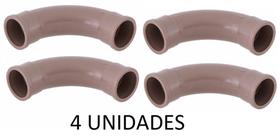 KIT 4 UNIDADES Curva 90 PVC Marrom Soldável curta 50mm Plastilit - 808
