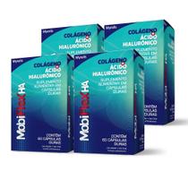 Kit 4 unidades de Mobiflex Ha Colageno+acido Hialuronico cápsulas C/60 caps cada