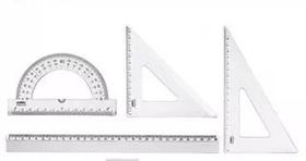 Kit 4 unidades de réguas multifuncional para material escolar
