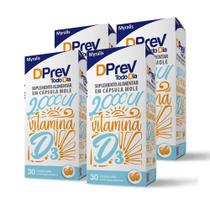 Kit 4 unidades de Vitamina D Colecalciferol DPrev Todo Dia 2.000UI c/ 30 Caps cada