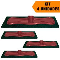 Kit 4 Unidades Esfregão Pós Obra Rodo Esponja Abrasiva Limpeza Pesada Azulejo Piso Quintal Casa