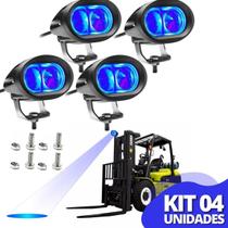 Kit 4 Unidades Farol Led Blue Spot Luz Azul 20w Empilhadeira