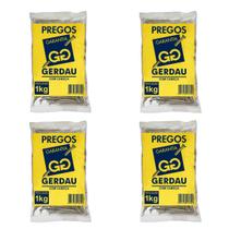 Kit 4 unidades - gerdau prego 17x27 (pacote 1kg)