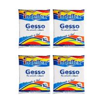 Kit 4 unidades - gesso rapido em po 1 kilo