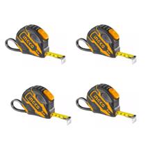 Kit 4 unidades - ingco trena de 8 metros emborrachada com botao duplo 8m x 25