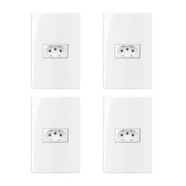 Kit 4 unidades - mg conj 1 tomada 2p+t 20a sleek 4x2 branco (16003)