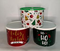 Kit 4 Unidades Potes Multiuso Linha Especial Natal 2L Cozinha Bistrô