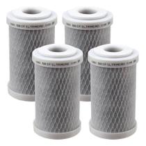 Kit 4 Unidades Refil Filtro Carbon Block 5" x 2,5" - 125 com sistema de encaixe e arruela de vedação