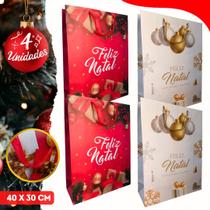 Kit 4 Unidades Saco Sacola Presente Natal Embalagem 40x30 - CARDAD Kit 4 Unidades Saco Sacola Presente Natal Embalagem 40x30 - CARDAD