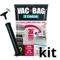 Kit 4 Unidades Saco Vácuo Vac Bag Médio Organizador Mala de Viagem + Bomba
