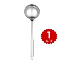 Kit 4 Utensílios de Cozinha em Inox Concha Colher Pegador Escumadeira Profissional e para o Dia a Dia
