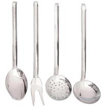 Kit 4 Utensilios de Cozinha Para Servir Inox 30cm Kit 4 Utensilios de Cozinha Para Servir Inox 30cm