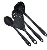 Kit 4 Utensílios de Silicone Texturizado para Cozinha Preto