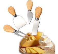 Kit 4 Utensílios Jogo Frios Queijo Espátula Garfo Kit 4 Utensílios Jogo Frios Queijo Espátula Garfo