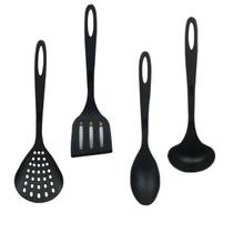 Kit 4 Utensílios Nylon Acessórios De Cozinha Espátula Colheres Espumadeira Concha Culinários - Rotaplast