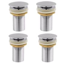 Kit 4 Válvula Click Lavatorio 1 1/4 Metal Inox Cuba Tanque
