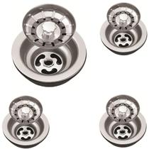 Kit 4 Valvulas Americanas Inox 3 1/2 + Cestinha Pia Cozinha Kit 4 Valvulas Americanas Inox 3 1/2 + Cestinha Pia Cozinha