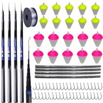 Kit 4 Vara de Pesca Telescópica Lisa Gomo Curto Fibra de Vidro com Capa Protetora Retrátil Caniço Com Anzol Chumbada Filete Boia Lambari Linha 0,20mm Kit 4 Vara de Pesca Telescópica Lisa Gomo Curto Fibra de Vidro com Capa Protetora Retrátil Caniço Com Anzol Chumbada Filete Boia Lambari Linha 0,20mm