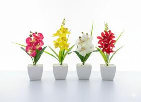 Kit 4 Vasinhos De Flores Plantas Artificiais Decorativo