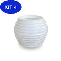 Kit 4 Vaso D Planta Pequeno Decorativo Polietileno 15X20 Cm
