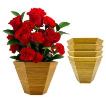 Kit 4 Vaso De Planta Sextavado Medio MDF Cachepo 13Cm Kit 4 Vaso De Planta Sextavado Medio MDF Cachepo 13Cm