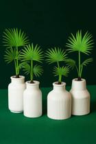 Kit 4 Vaso Decorativo De Gesso Vaso De Mesa Branco