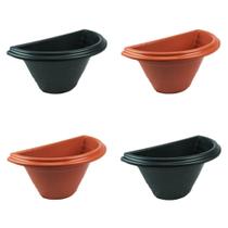 Kit 4 Vaso Para Jardim Vertical Vaso Arandela Médio - Meia Lua Suspenso - 1500ml Merconplas