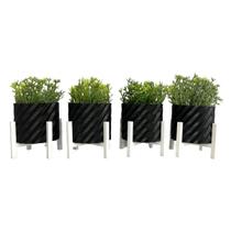 Kit 4 Vasos Cachepo Decoração Banheiro Lavabo Delicado Flor