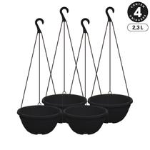 Kit 4 Vasos Cuia Suspensos 2,3L com Gancho Plástico Resistente para Plantas Decoração Diversas Cores Kit 4 Vasos Cuia Suspensos 2,3L com Gancho Plástico Resistente para Plantas Decoração Diversas Cores