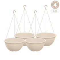 Kit 4 Vasos Cuia Suspensos 4,4L com Gancho Plástico Diversas Cores