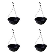 Kit 4 Vasos Cuia Suspensos 5,6L Fosco com Gancho Plástico para Pendurar Plantas Jardim Varanda Samambaia Rosa do Deserto